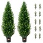 VEVOR 2 Pack 121,9 cm Artificial Cedar Topiary Tree Faux Plant UV Decor In/Outdoor