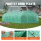 Θερμοκήπιο VEVOR Walk-in Tunnel, σήραγγα θερμοκηπίου Hoop House 29,5x9,8x6,6 ft, Hot House Plant Peaked Roof με πλαίσιο από γαλβανισμένο χάλυβα, πράσινο κάλυμμα PE, πόρτα με φερμουάρ και 12 παράθυρα για εξωτερικούς χώρους