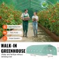 Θερμοκήπιο VEVOR Walk-in Tunnel, σήραγγα θερμοκηπίου Hoop House 29,5x9,8x6,6 ft, Hot House Plant Peaked Roof με πλαίσιο από γαλβανισμένο χάλυβα, πράσινο κάλυμμα PE, πόρτα με φερμουάρ και 12 παράθυρα για εξωτερικούς χώρους