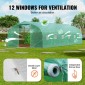 Θερμοκήπιο VEVOR Walk-in Tunnel, σήραγγα θερμοκηπίου Hoop House 29,5x9,8x6,6 ft, Hot House Plant Peaked Roof με πλαίσιο από γαλβανισμένο χάλυβα, πράσινο κάλυμμα PE, πόρτα με φερμουάρ και 12 παράθυρα για εξωτερικούς χώρους