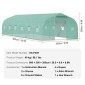 Θερμοκήπιο VEVOR Walk-in Tunnel, σήραγγα θερμοκηπίου Hoop House 29,5x9,8x6,6 ft, Hot House Plant Peaked Roof με πλαίσιο από γαλβανισμένο χάλυβα, πράσινο κάλυμμα PE, πόρτα με φερμουάρ και 12 παράθυρα για εξωτερικούς χώρους