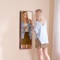 Ντουλάπα κοσμημάτων VEVOR Mirror, 42,52 ιντσών ψηλό ντουλάπι κοσμημάτων με δυνατότητα κλειδώματος με ολόσωμο καθρέφτη, επιτοίχια ή πόρτα οργάνωσης καθρέφτη κοσμημάτων με εσωτερικά φώτα LED και βελούδινη επένδυση, καφέ
