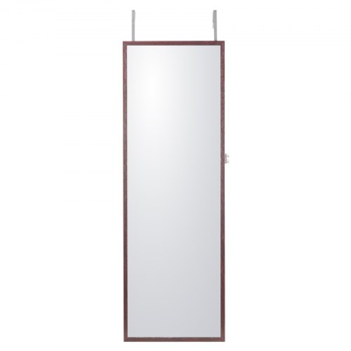 Ντουλάπα κοσμημάτων VEVOR Mirror, 42,52 ιντσών ψηλό ντουλάπι κοσμημάτων με δυνατότητα κλειδώματος με ολόσωμο καθρέφτη, επιτοίχια ή πόρτα οργάνωσης καθρέφτη κοσμημάτων με εσωτερικά φώτα LED και βελούδινη επένδυση, καφέ