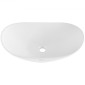 VEVOR Οβάλ Νεροχύτης Σκάφους, 23,3" x 14,2" Πάγκος Μπολ Νεροχύτης Μπάνιου, Λευκοί Κεραμικοί Νεροχύτες Μπάνιου πάνω από τον πάγκο, Νεροχύτης Μπολ με Μοντέρνο Στιλ, Καλά Συσκευασμένος για Μπάνιο, Ξενοδοχείο, Τουαλέτα, RV