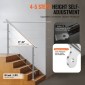 VEVOR 149,9 cm Χειρολαβές για Εξωτερικά σκαλοπάτια 3 Εγκάρσιες ράβδοι Σκάλα για Βεράντα