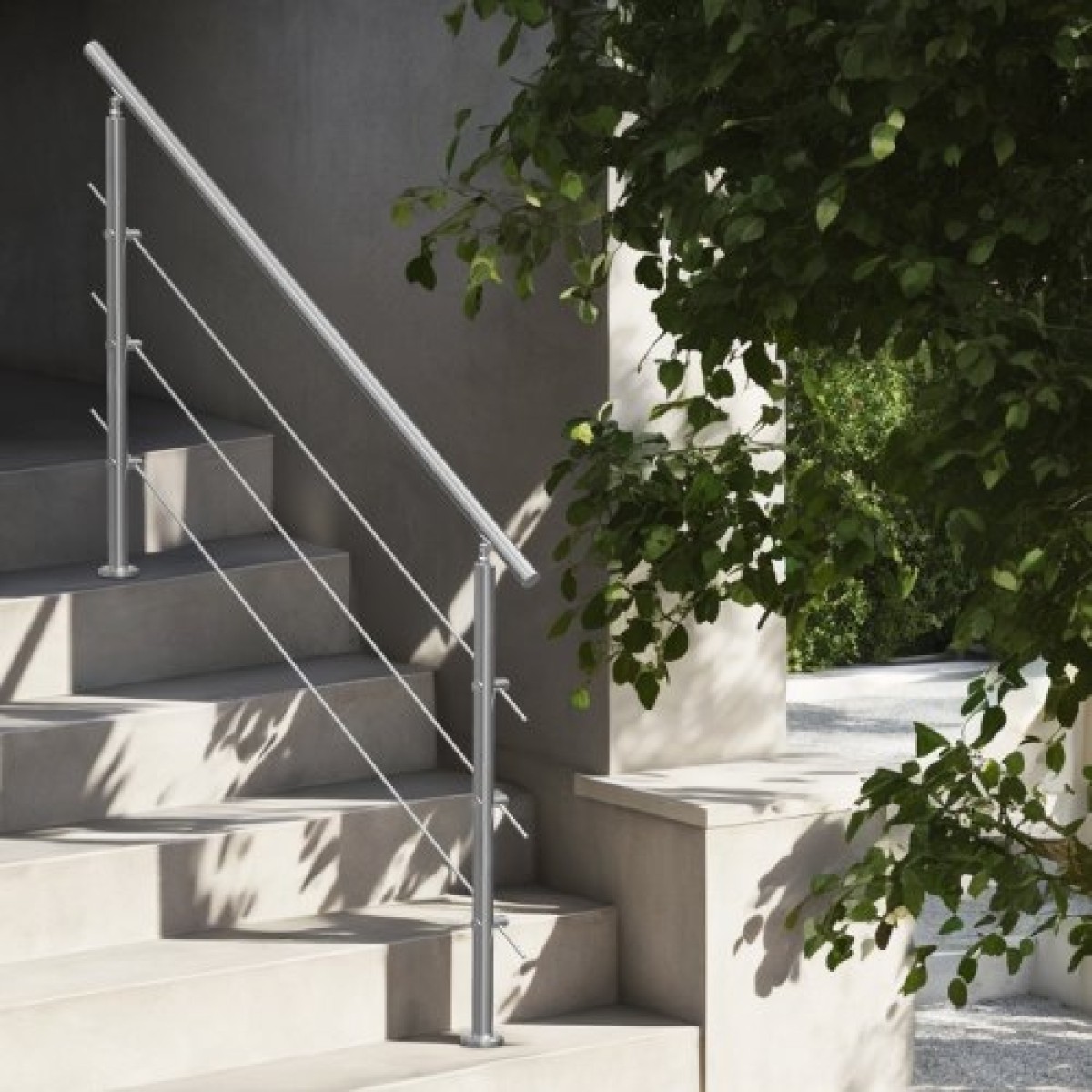 VEVOR 149,9 cm Χειρολαβές για Εξωτερικά σκαλοπάτια 3 Εγκάρσιες ράβδοι Σκάλα για Βεράντα