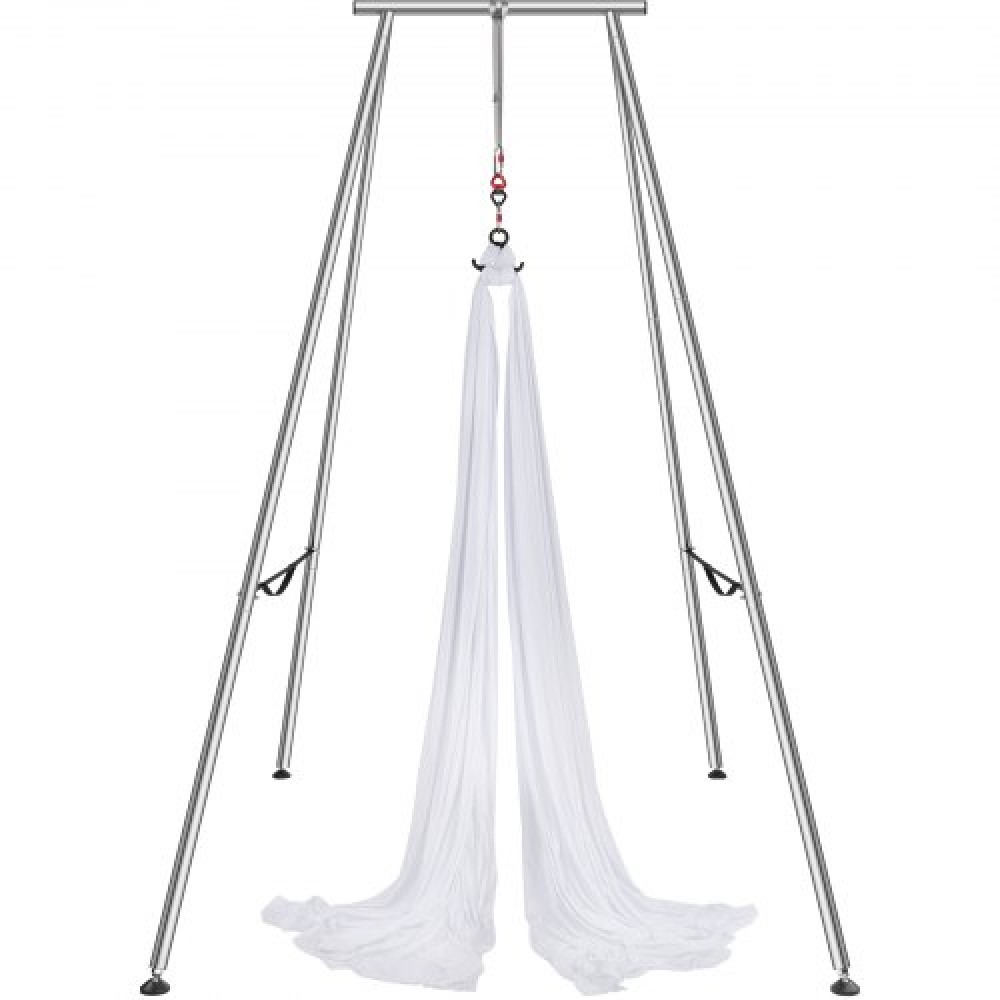 VEVOR Aerial Yoga Frame & Yoga Hammock, Professional Yoga Stand Swing ύψους 9,67 ποδιών, έρχεται με Aerial αιώρα 6,6 Yards, Μέγιστη χωρητικότητα φορτίου 551,15 lbs Εξέδρα γιόγκα για εσωτερικούς εξωτερικούς χώρους Aerial Yoga, λευκό