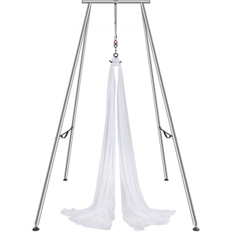 VEVOR Aerial Yoga Frame & Yoga Hammock, Professional Yoga Stand Swing ύψους 9,67 ποδιών, έρχεται με Aerial αιώρα 6,6 Yards, Μέγιστη χωρητικότητα φορτίου 551,15 lbs Εξέδρα γιόγκα για εσωτερικούς εξωτερικούς χώρους Aerial Yoga, λευκό
