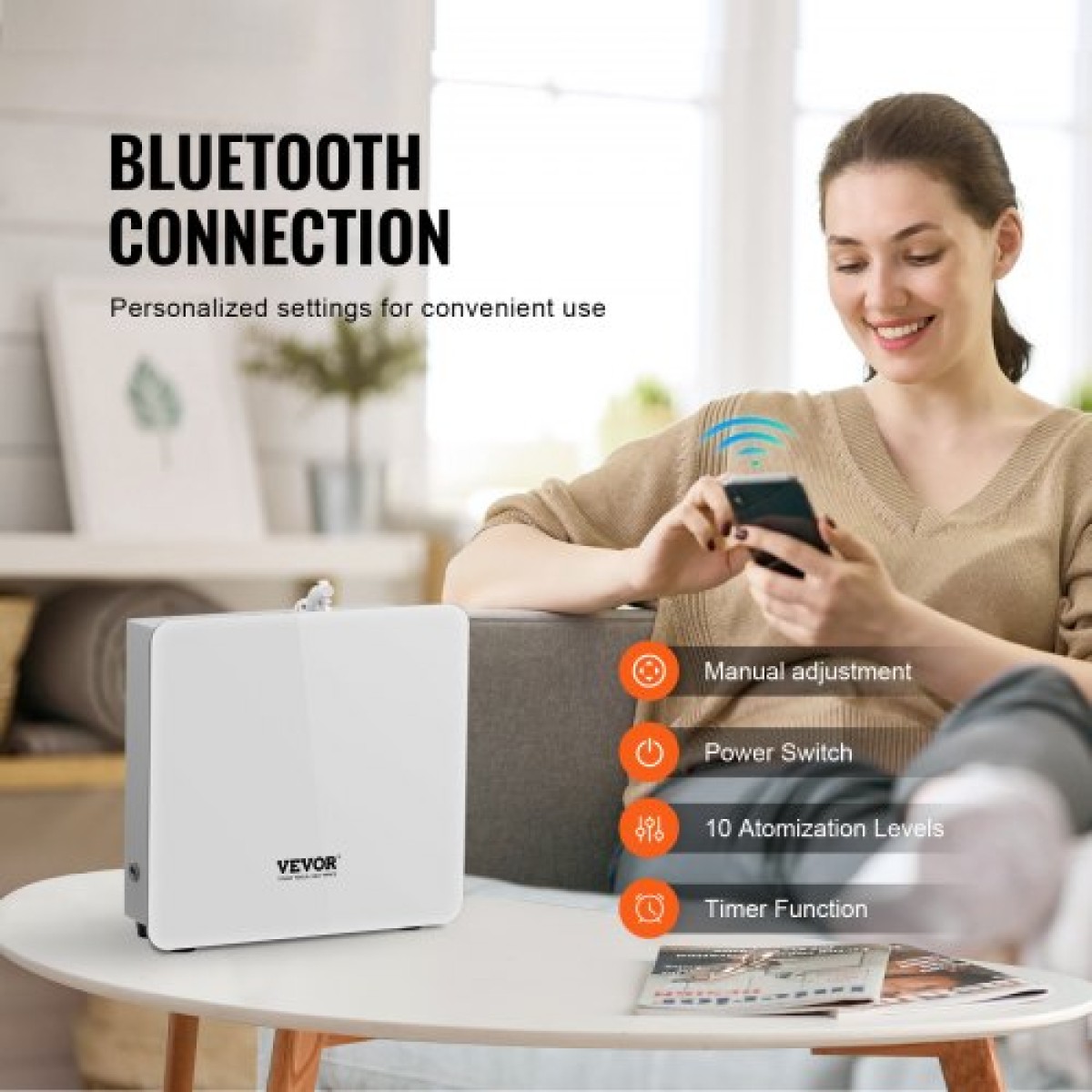 VEVOR Scent Air Machine for Home 480ML Cold Air Diffuser 2500sq.ft Χωρίς νερό