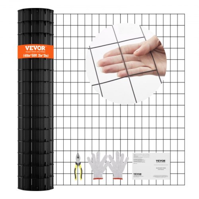 Πανί VEVOR Hardware, 1220 x 15240 mm Ρολό από γαλβανισμένο συρμάτινο πλέγμα, 16 Gauge ρολό συρμάτινο φράχτη κοτόπουλου, μεταλλικό συρμάτινο πλέγμα επικάλυψης βινυλίου για φράγμα κοτέτσι, φράχτες φιδιών κουνελιών, περιβλήματα πουλερικών