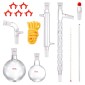 VEVOR Lab Distillation Kit, 3.3 Boro Lab Glassware Distillation Kit with 24, 40 Joint, 1000ml Esential Oil Distillation Apparatus Kit, 14 τμχ Σετ εξοπλισμού γυαλικών