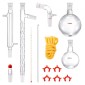 VEVOR Lab Distillation Kit, 3.3 Boro Lab Glassware Distillation Kit with 24, 40 Joint, 1000ml Esential Oil Distillation Apparatus Kit, 14 τμχ Σετ εξοπλισμού γυαλικών