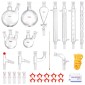 VEVOR Lab Distillation Kit, 3.3 Boro Lab Glassware Distillation Kit with 24, 40 Joint, 1000ml Esential Oil Distillation Apparatus Kit, 32 τμχ Σετ εξοπλισμού γυαλικών