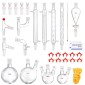VEVOR Lab Distillation Kit, 3.3 Boro Lab Glassware Distillation Kit with 24, 40 Joint, 1000ml Esential Oil Distillation Apparatus Kit, 32 τμχ Σετ εξοπλισμού γυαλικών