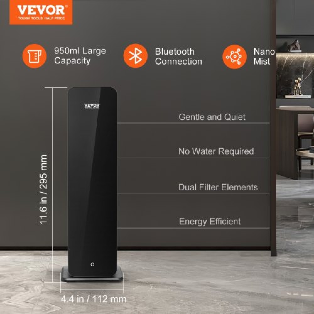 VEVOR Scent Air Machine for Home, 950ml Bluetooth Smart Diffuser Cold Air Diffuser, 3000sq.ft Waterless Essential Oil Scent Air Diffuser, Επιδαπέδιο Μηχάνημα Αρωματοθεραπείας για Μεγάλο Δωμάτιο, Γραφείο, Ξενοδοχείο