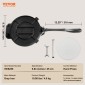 Πρέσα τορτίγιας VEVOR, Πρέσα τορτίγιας και Roti 10 ιντσών, Πρέσα Tortilladora Heavy Duty από χυτοσίδηρο, Pre-seasoned Pataconera Maker με 100 τμχ χαρτί περγαμηνής, Ζυμοποιός για τορτίγια αλευριού, Tawa, ασήμι
