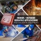 Οθόνη συγκόλλησης VEVOR με πλαίσιο, 1,8 x 1,8 m 3 Πίνακες κουρτίνας συγκόλλησης, ανθεκτική στη φλόγα οθόνη προστασίας συγκόλλησης βινυλίου σε 12 περιστρεφόμενους τροχούς (6 με δυνατότητα κλειδώματος), κινητά & επαγγελματικά για συνεργείο, κόκκινο