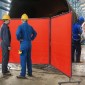 Οθόνη συγκόλλησης VEVOR με πλαίσιο, 1,8 x 1,8 m 3 Πίνακες κουρτίνας συγκόλλησης, ανθεκτική στη φλόγα οθόνη προστασίας συγκόλλησης βινυλίου σε 12 περιστρεφόμενους τροχούς (6 με δυνατότητα κλειδώματος), κινητά & επαγγελματικά για συνεργείο, κόκκινο