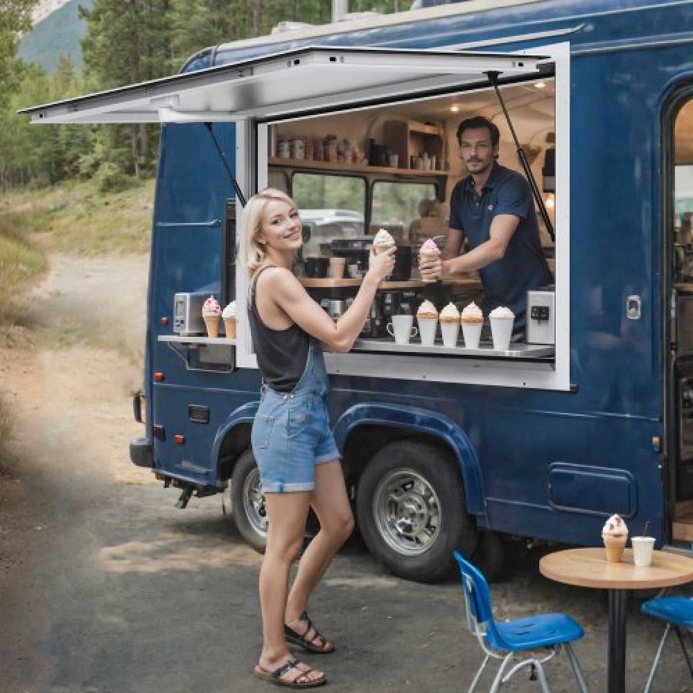 VEVOR Concession Window 36"x36", Παράθυρο σέρβις Food Truck από κράμα αλουμινίου με τέντα πόρτα & σύρσιμο άγκιστρο, παράθυρο σερβιρίσματος βάσης έως 85 μοιρών για τρέιλερ παραχώρησης φορτηγών τροφίμων, γυαλί Δεν περιλαμβάνεται
