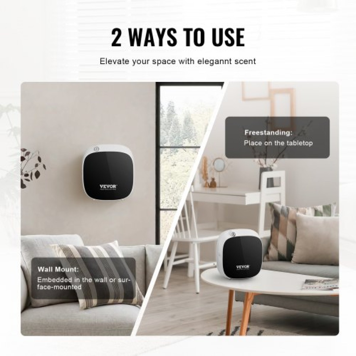 VEVOR Scent Air Machine for Home 100ML Cold Air Diffuser 1000sq.ft Waterless