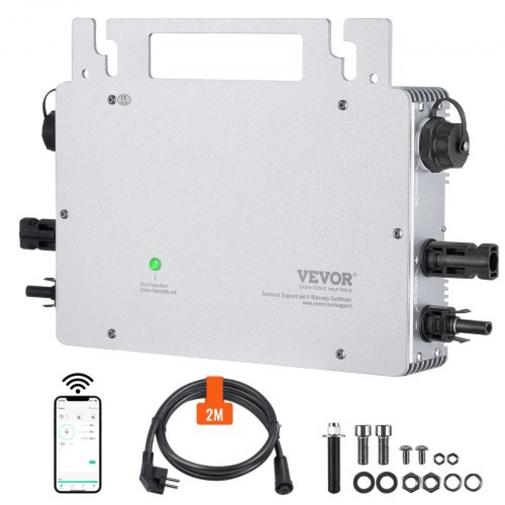 VEVOR Solar Grid Tie Micro Inverter 600W Waterproof IP67, Solar Micro Inverter Remote Monitoring via App and WIFI