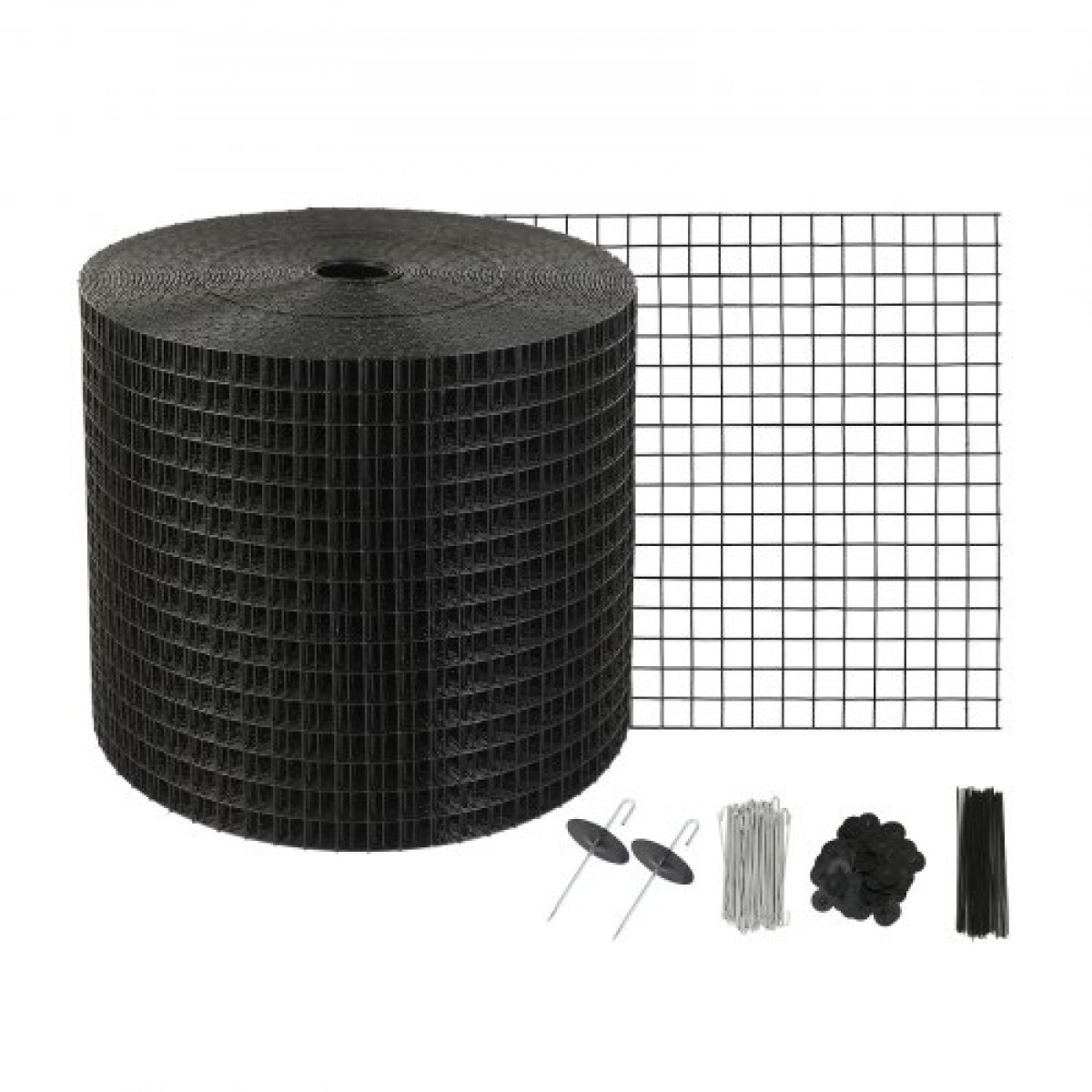 VEVOR 15 x 3048 cm Solar Panel Bird Guard, Critter Guard Roll Kit με 100 τμχ. Συνδετήρες από κράμα αλουμινίου, προστατευτικό ηλιακού πάνελ με επίστρωση PVC ανθεκτική στη σκουριά, συρμάτινο πλέγμα 12,7 mm