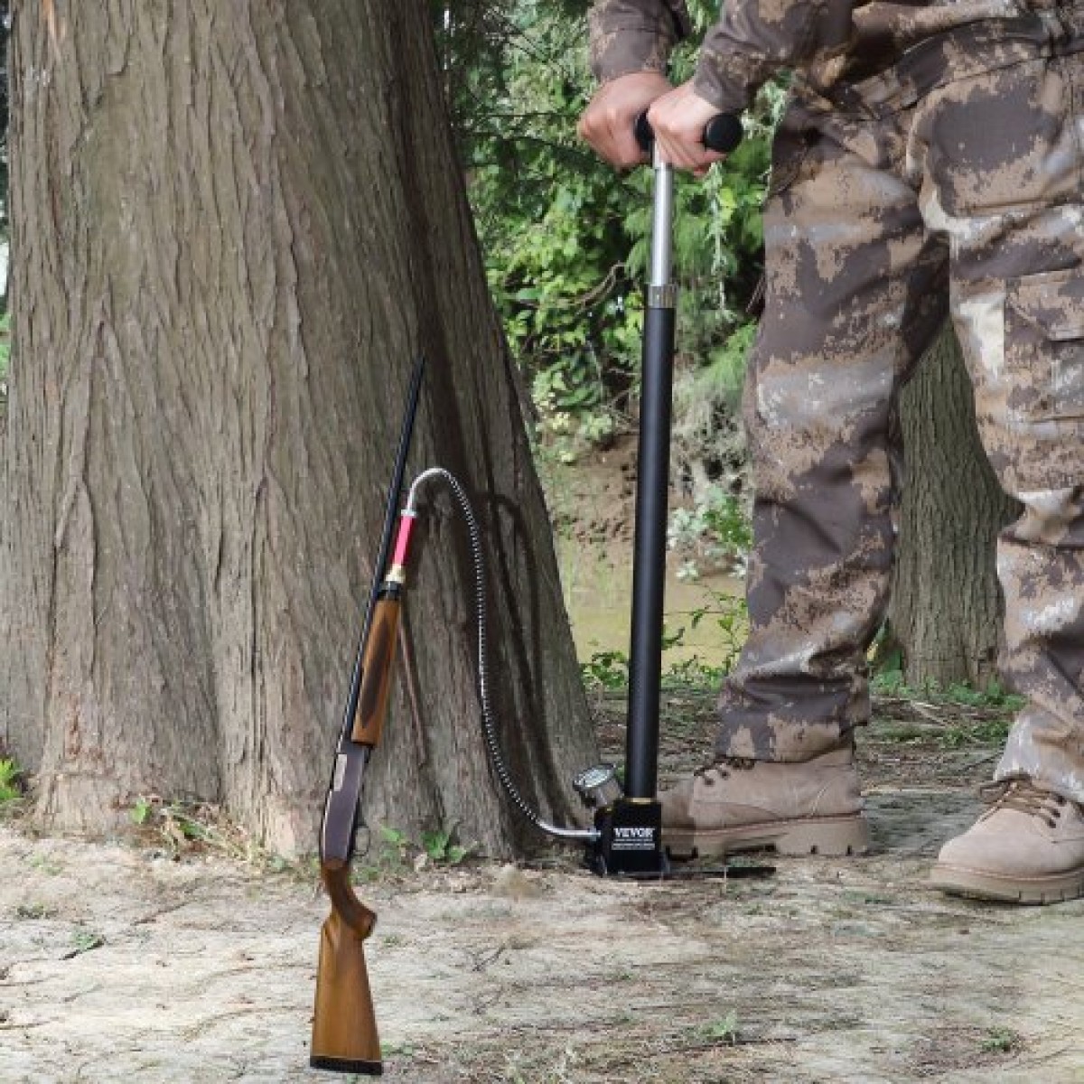 Αντλία χειρός VEVOR PCP, 4 σταδίων, 30Mpa 4500PSI Υψηλής πίεσης PCP Air Rifle Filling Stirrup Pump με μετρητή πίεσης φίλτρου υγρασίας, ανοξείδωτος χάλυβας για αεροβόλα Ελαστικό Scuba Tank Paintball Filling
