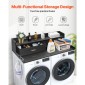 Πάγκος VEVOR 2 Drawers Washer Washer Dryer countertop με ράφι 2 επιπέδων, 54" x 27" Ξύλινο πλυντήριο και στεγνωτήριο πάγκος με αντιολισθητικά μαξιλαράκια, αδιάβροχο κάλυμμα πλυντηρίου για οργάνωση δωματίου πλυντηρίου, μαύρο