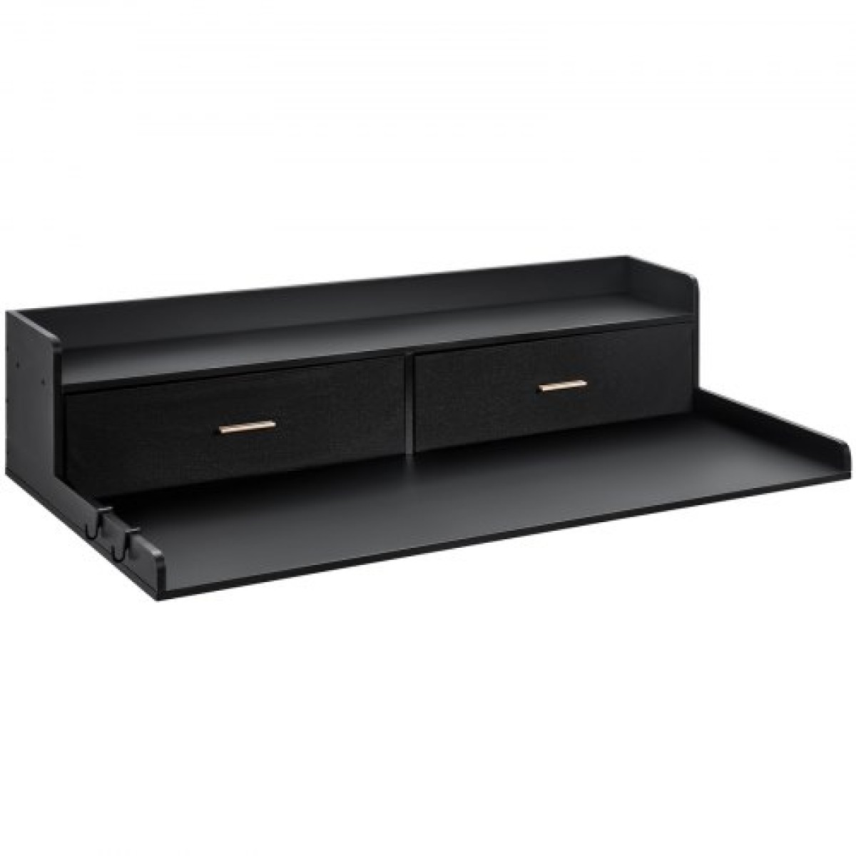 Πάγκος VEVOR 2 Drawers Washer Washer Dryer countertop με ράφι 2 επιπέδων, 54" x 27" Ξύλινο πλυντήριο και στεγνωτήριο πάγκος με αντιολισθητικά μαξιλαράκια, αδιάβροχο κάλυμμα πλυντηρίου για οργάνωση δωματίου πλυντηρίου, μαύρο