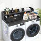 Πάγκος VEVOR 2 Drawers Washer Washer Dryer countertop με ράφι 2 επιπέδων, 54" x 27" Ξύλινο πλυντήριο και στεγνωτήριο πάγκος με αντιολισθητικά μαξιλαράκια, αδιάβροχο κάλυμμα πλυντηρίου για οργάνωση δωματίου πλυντηρίου, μαύρο