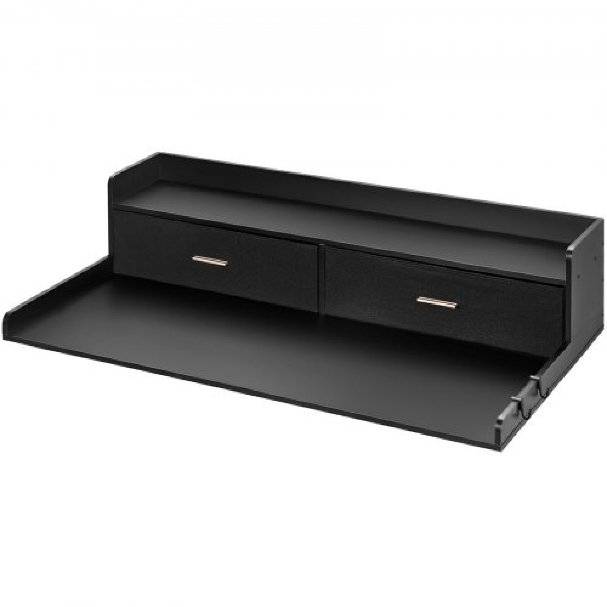 Πάγκος VEVOR 2 Drawers Washer Washer Dryer countertop με ράφι 2 επιπέδων, 54" x 27" Ξύλινο πλυντήριο και στεγνωτήριο πάγκος με αντιολισθητικά μαξιλαράκια, αδιάβροχο κάλυμμα πλυντηρίου για οργάνωση δωματίου πλυντηρίου, μαύρο