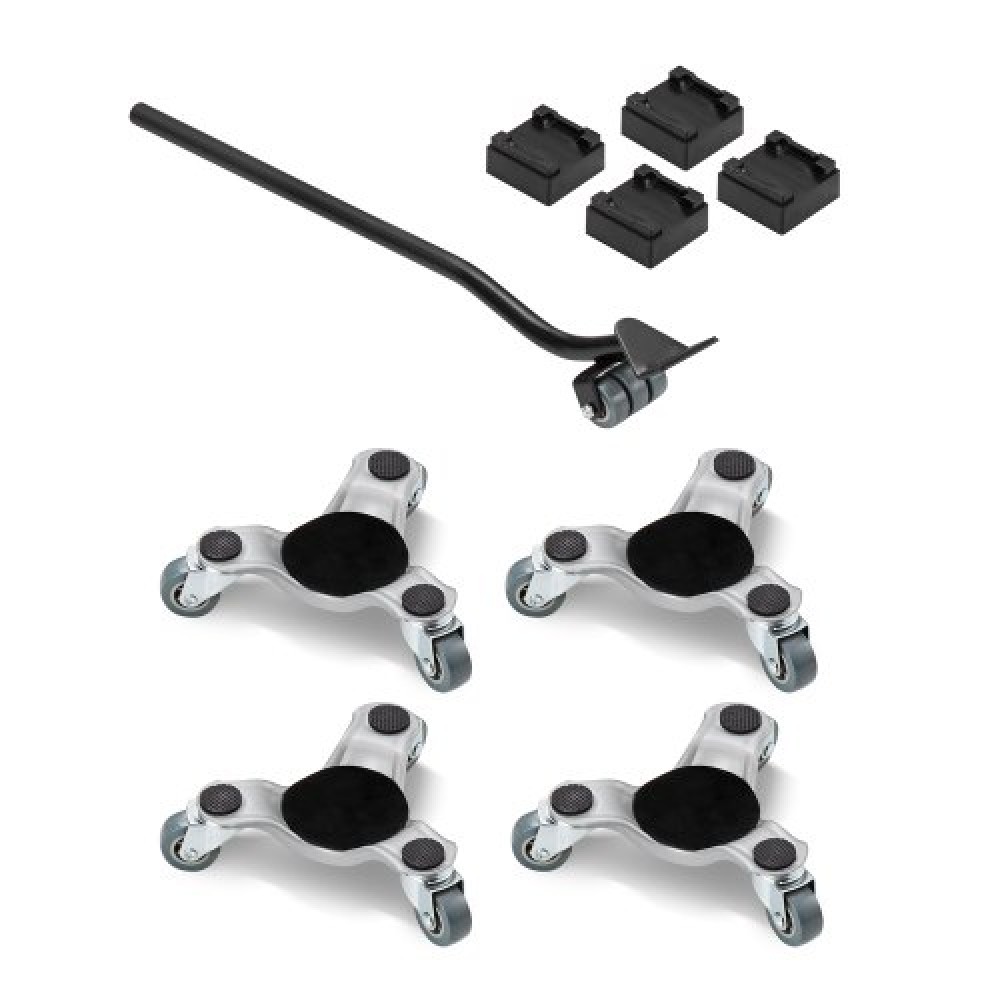 VEVOR Furniture Dolly, χωρητικότητα φόρτωσης 440 λίβρες, 3 Τροχοί Ατσάλι 6,3" Tri-dolly Heavy Duty Mover με τριγωνικό περιστρεφόμενο τροχίσκο, πάνελ από ανθρακούχο χάλυβα, Σετ εργαλείων ανύψωσης επίπλων για συσκευές, καναπές, ψυγείο