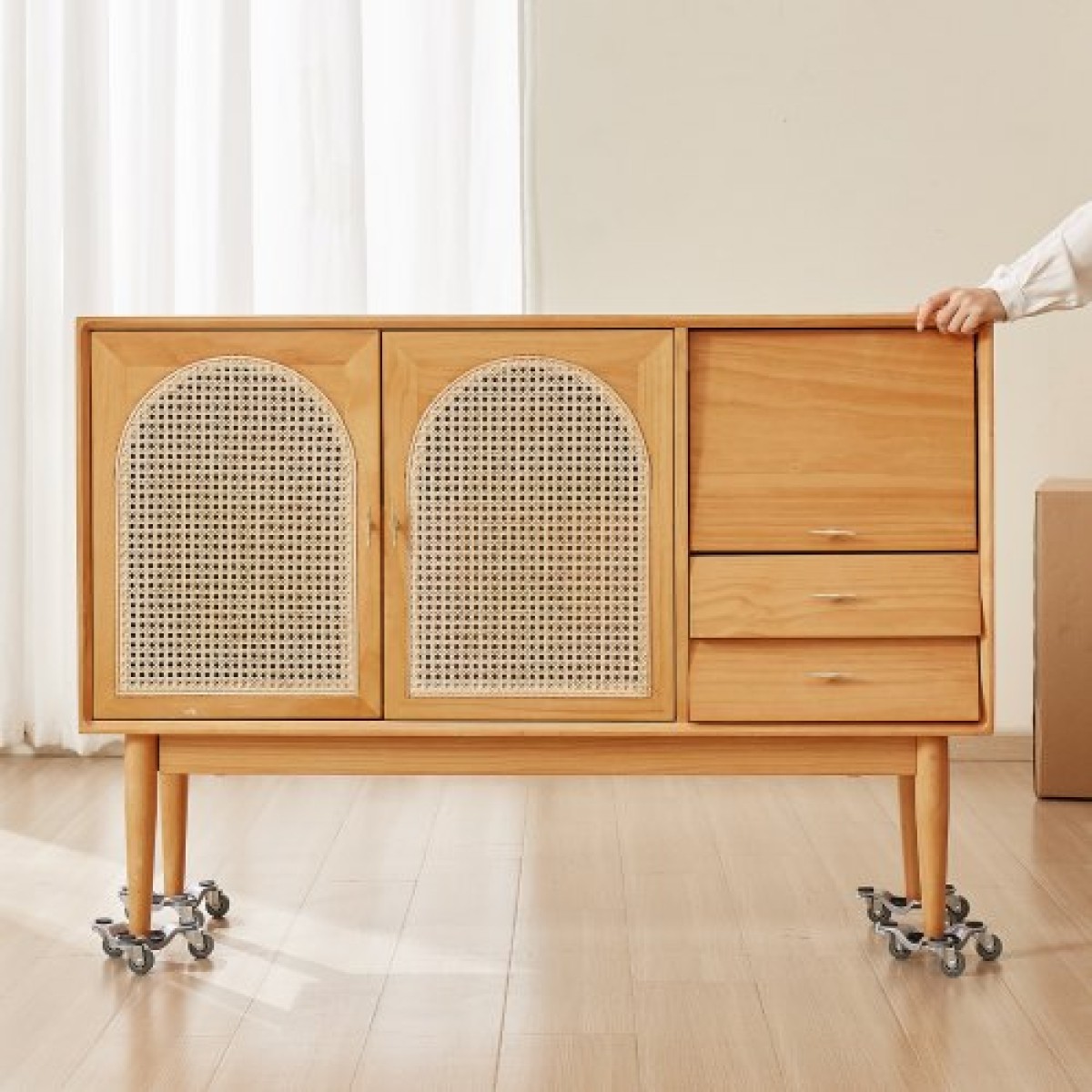 VEVOR Furniture Dolly, χωρητικότητα φόρτωσης 440 λίβρες, 3 Τροχοί Ατσάλι 6,3" Tri-dolly Heavy Duty Mover με τριγωνικό περιστρεφόμενο τροχίσκο, πάνελ από ανθρακούχο χάλυβα, Σετ εργαλείων ανύψωσης επίπλων για συσκευές, καναπές, ψυγείο