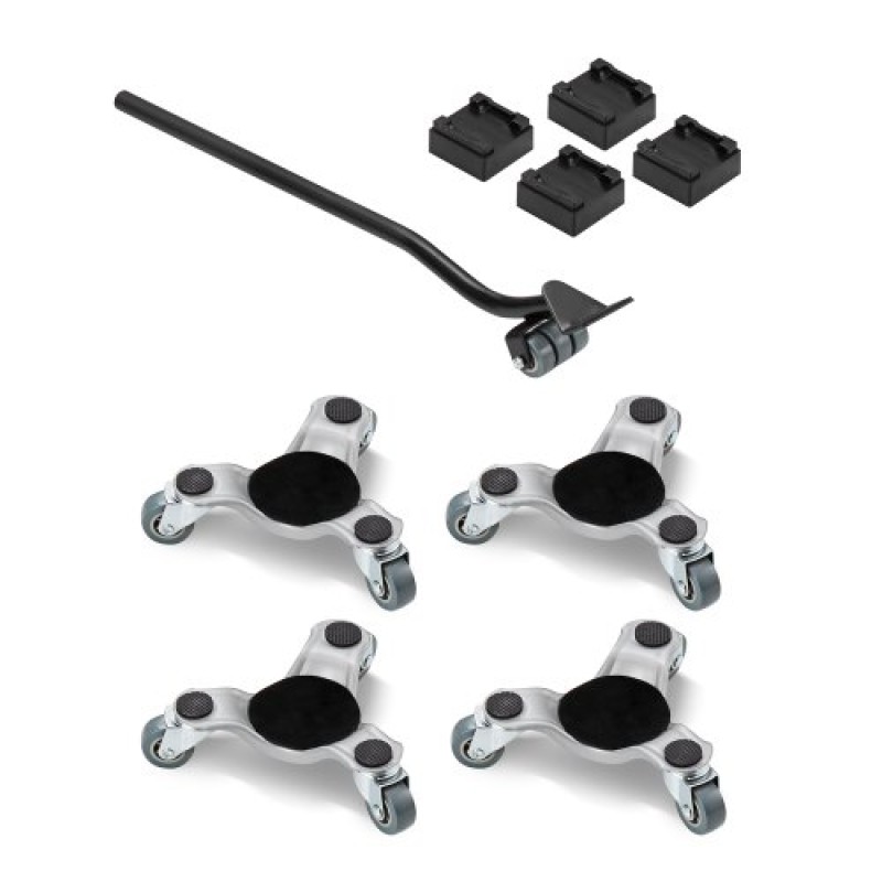 VEVOR Furniture Dolly, χωρητικότητα φόρτωσης 440 λίβρες, 3 Τροχοί Ατσάλι 6,3" Tri-dolly Heavy Duty Mover με τριγωνικό περιστρεφόμενο τροχίσκο, πάνελ από ανθρακούχο χάλυβα, Σετ εργαλείων ανύψωσης επίπλων για συσκευές, καναπές, ψυγείο