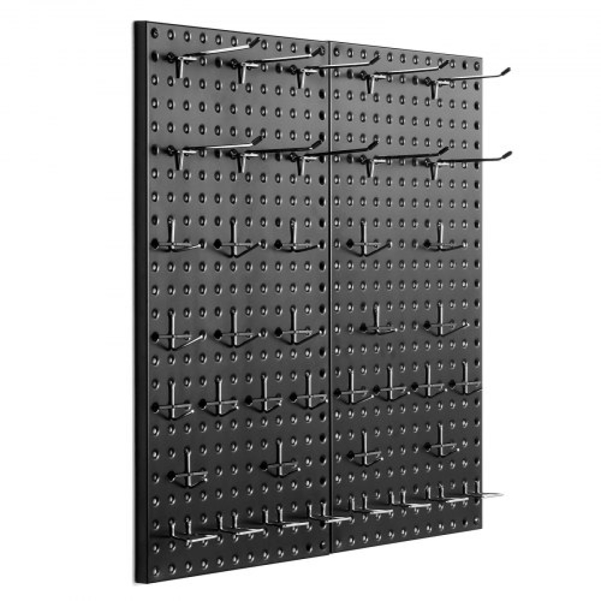 Πάνελ VEVOR Metal Pegboard, 24" x 12" Pegboard, 2 πάνελ, βαρέως τύπου Peg Board Organizer τοίχου με αξεσουάρ, για σαλόνι γκαράζ Αποθήκευση εργαλείων Οργάνωση γραφείου Craft Room Κουζίνα Σπίτι, Μαύρο
