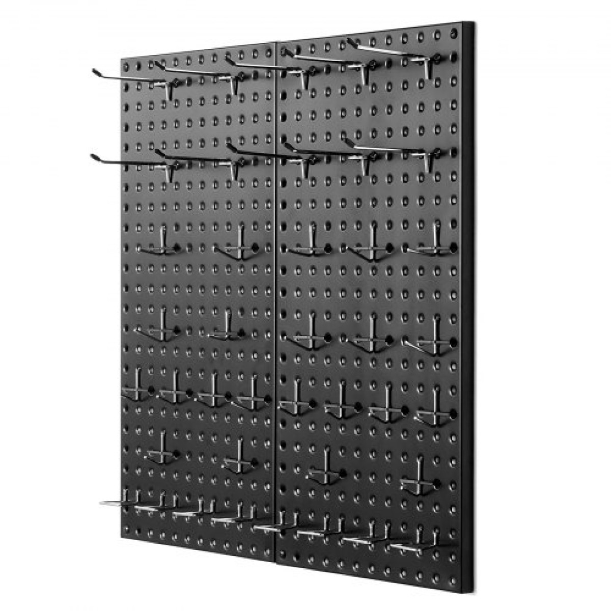 Πάνελ VEVOR Metal Pegboard, 24" x 12" Pegboard, 2 πάνελ, βαρέως τύπου Peg Board Organizer τοίχου με αξεσουάρ, για σαλόνι γκαράζ Αποθήκευση εργαλείων Οργάνωση γραφείου Craft Room Κουζίνα Σπίτι, Μαύρο