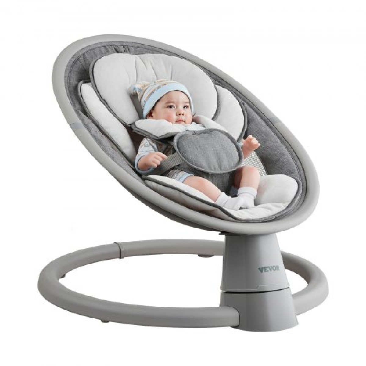 VEVOR Baby Swing, 5-τάχυτο Baby Rocker Swing, φορητή βρεφική κούνια με τηλεχειριστήριο, πάνελ αφής, μουσική Bluetooth, 10 προκαθορισμένα νανουρίσματα & ζώνη ασφαλείας 5 σημείων για 0-9 μηνών αγόρια κορίτσια έως 20 κιλά