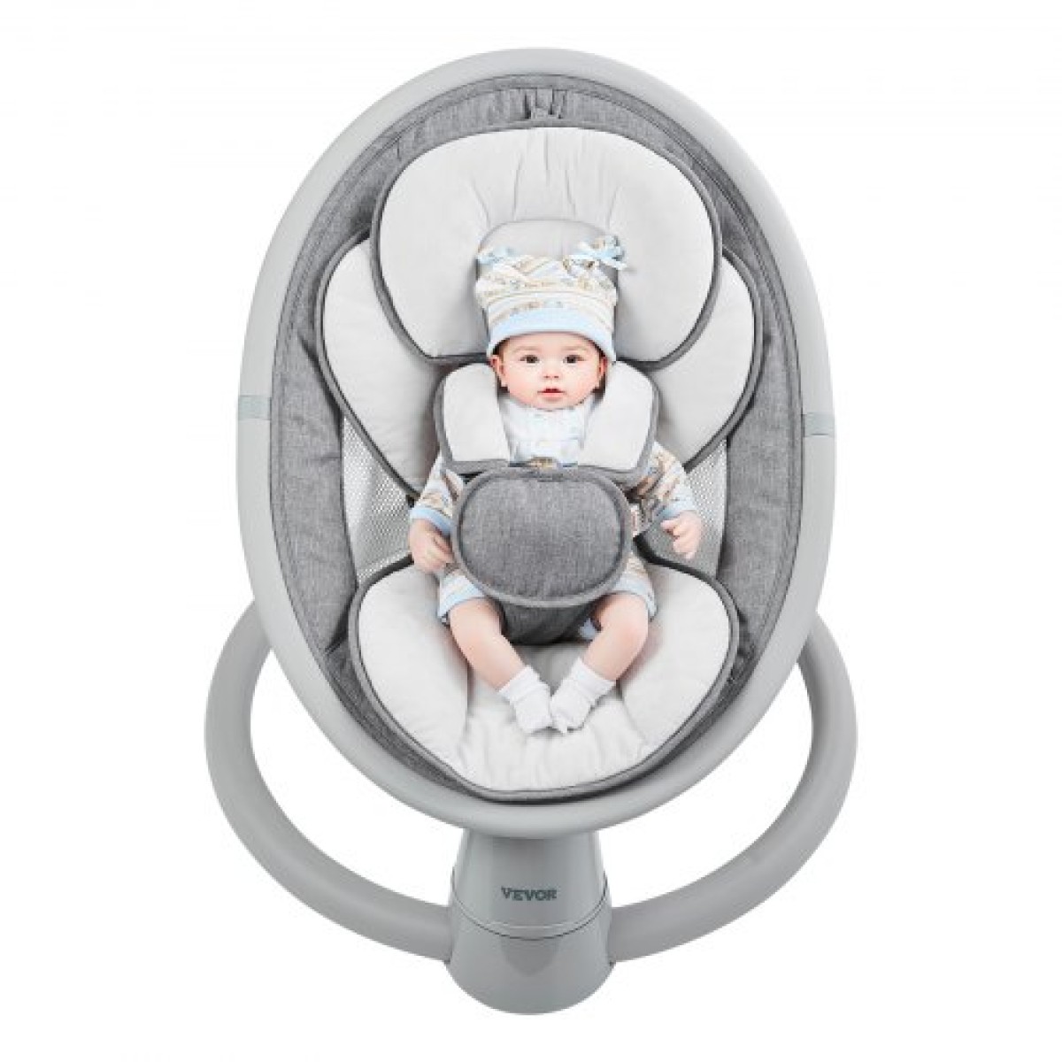 VEVOR Baby Swing, 5-τάχυτο Baby Rocker Swing, φορητή βρεφική κούνια με τηλεχειριστήριο, πάνελ αφής, μουσική Bluetooth, 10 προκαθορισμένα νανουρίσματα & ζώνη ασφαλείας 5 σημείων για 0-9 μηνών αγόρια κορίτσια έως 20 κιλά