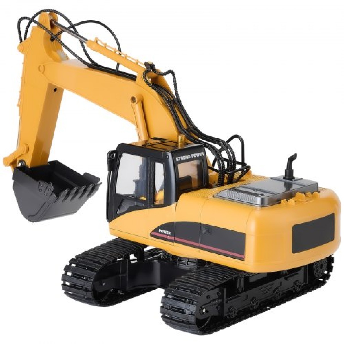 VEVOR Remote Control Excavator Toy, 15 Channel, 3 in 1 Remote Control Digger with Metal Shovel, 1:14 Scale RC Excavator with Light & Sound, Full Functional Construction Vehicles for Children, 2 Batteries