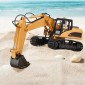 VEVOR Remote Control Excavator Toy, 15 Channel, 3 in 1 Remote Control Digger with Metal Shovel, 1:14 Scale RC Excavator with Light & Sound, Full Functional Construction Vehicles for Children, 2 Batteries