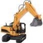 VEVOR Remote Control Excavator Toy, 15 Channel, 3 in 1 Remote Control Digger with Metal Shovel, 1:14 Scale RC Excavator with Light & Sound, Full Functional Construction Vehicles for Children, 2 Batteries