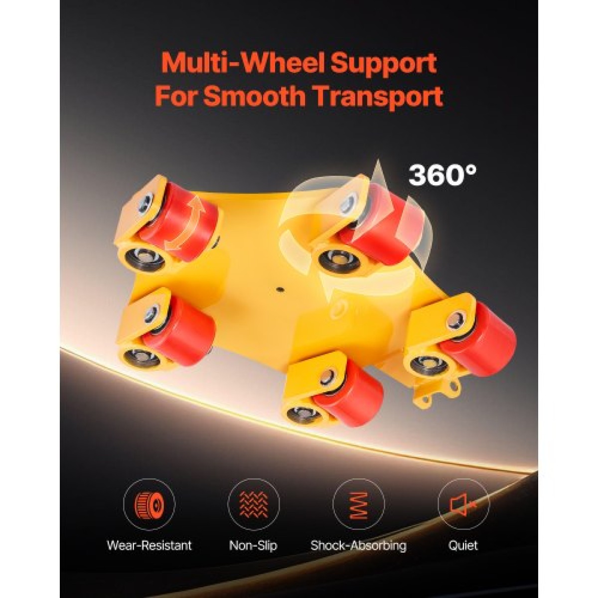VEVOR Machine Skate, 8800 lbs Machinery Moving Skate, Machinery Mover Skate με περιστρεφόμενο καπάκι 360° και περιστρεφόμενους κυλίνδρους PU, Μετακίνηση βιομηχανικών μηχανημάτων βαρέως τύπου με λαβή για αποθήκη, εργαστήριο