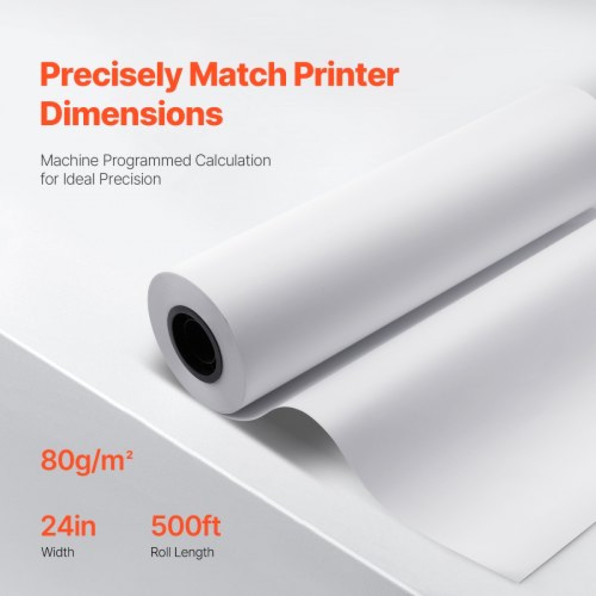 Χαρτί ευρείας μορφής VEVOR, 61 cm x 152,4 m Paper Plotter, 2 Rolls CAD Bond Rolls με 7,62 cm Core, 75 g/m² Rolls Bond Paper, Idea for CAD Drawings, Engineering Plans, GIS Maps & Architectural Designs