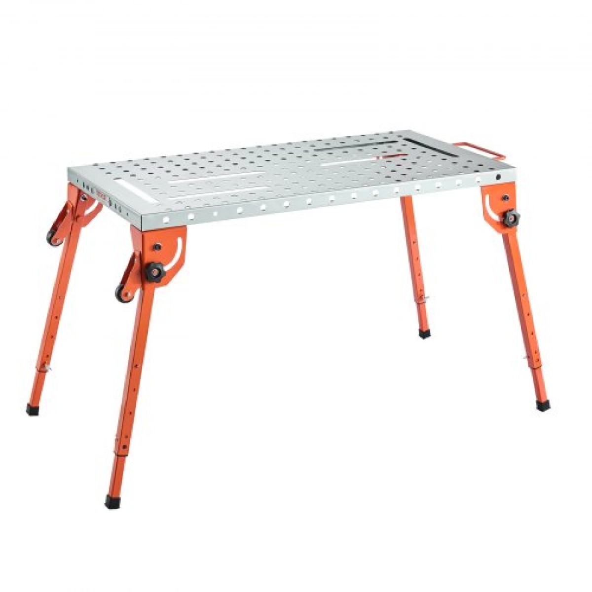 Πτυσσόμενο τραπέζι συγκόλλησης VEVOR 44" x 21", πάγκος εργασίας χωρητικότητας 500 LBS με ρυθμιζόμενο ύψος 4 επιπέδων, πάγκος εργασίας από ανθρακούχο χάλυβα με 6 υποδοχές εργαλείων & οπές στερέωσης 0,63" για επισκευή συναρμολόγησης συγκό