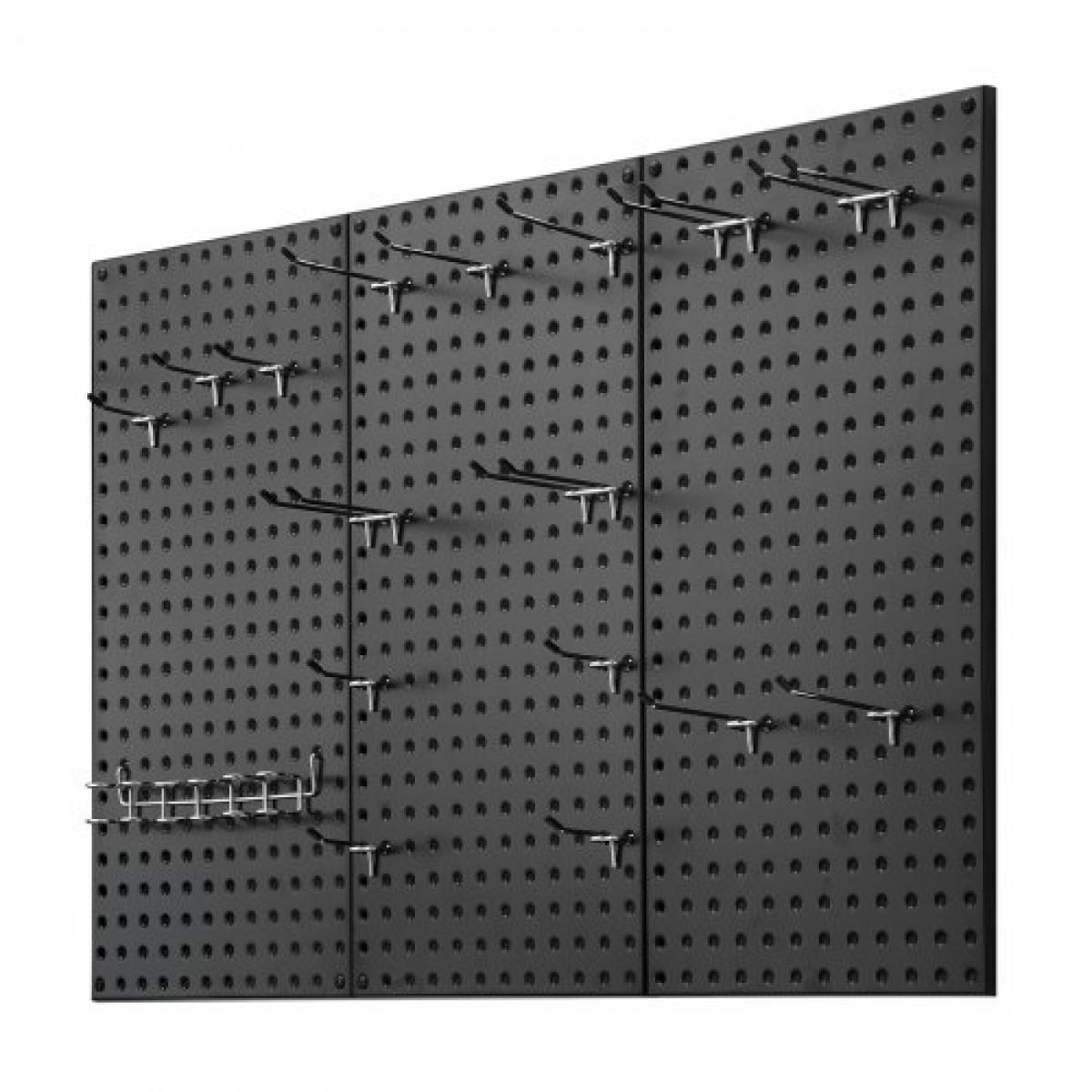 Πάνελ VEVOR Metal Pegboard, 24" x 12" Pegboard, 3 πάνελ, Ατσάλινο μανταλάκι βαρέως τύπου Οργανωτής τοίχου, για Σαλόνι Γκαράζ Αποθήκευση εργαλείων Πάγκος εργασίας Οργάνωση γραφείου Craft Room Κουζίνα Σπίτι, Μαύρο