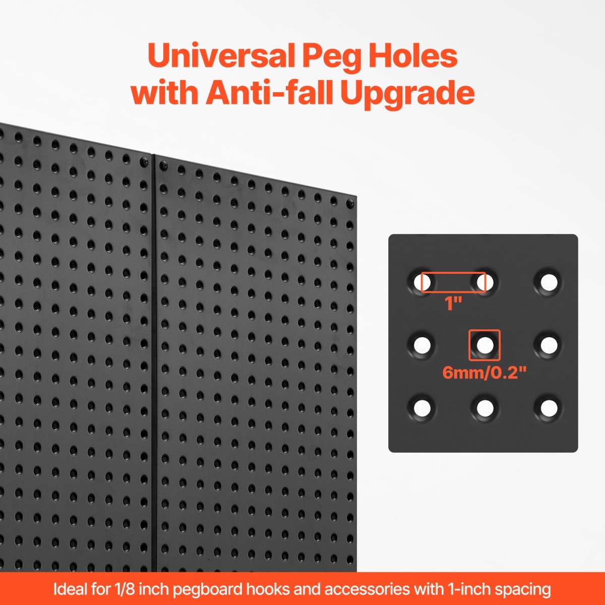 Πάνελ VEVOR Metal Pegboard, 24" x 12" Pegboard, 4 πάνελ, Ατσάλινο μανταλάκι βαρέως τύπου Οργανωτής τοίχου, για Σαλόνι Γκαράζ Αποθήκευση εργαλείων Πάγκος εργασίας Οργάνωση γραφείου Craft Room Κουζίνα Σπίτι, Μαύρο