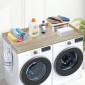 Πάγκος VEVOR Washer Dryer, 54" x 27" Ξύλινος πάγκος πλυντηρίου και στεγνωτηρίου, Αδιάβροχο κάλυμμα πλυντηρίου ρούχων με αντιολισθητικά μαξιλαράκια, για οργάνωση και αποθήκευση πλυντηρίου, δρυς