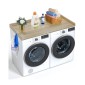 Πάγκος VEVOR Washer Dryer, 54" x 27" Ξύλινος πάγκος πλυντηρίου και στεγνωτηρίου, Αδιάβροχο κάλυμμα πλυντηρίου ρούχων με αντιολισθητικά μαξιλαράκια, για οργάνωση και αποθήκευση πλυντηρίου, δρυς