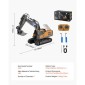 VEVOR Remote Control Excavator Toy, 11 Channel, 1:20 Scale Remote Control Digger Toy, RC Excavator with Lights & Sounds, Full Functional Construction Vehicles for Children, 2 Batteries, Δώρο γενεθλίων