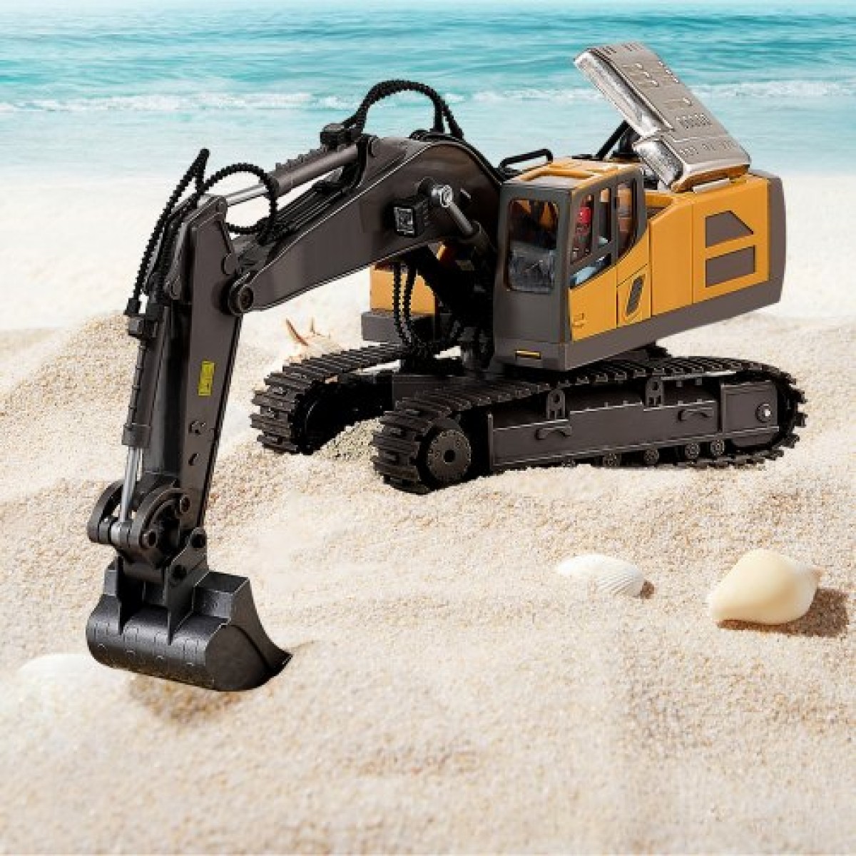 VEVOR Remote Control Excavator Toy, 11 Channel, 1:20 Scale Remote Control Digger Toy, RC Excavator with Lights & Sounds, Full Functional Construction Vehicles for Children, 2 Batteries, Δώρο γενεθλίων